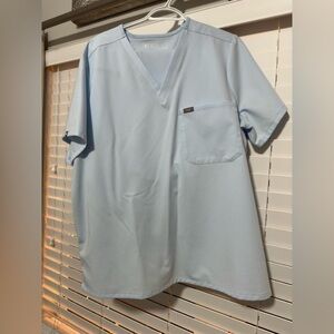 Figs Light Blue Scrub Top